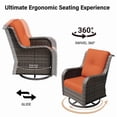 thumbnail image 6 of Joyside 8 PCS Wicker Patio Furniture Set, Rattan Patio Chairs with Sofa, Fire Pit Table and Side Table, Deep Seating, High Back, Thick Cushions, Outdoor Furniture Set for Deck Porch, Orange, 6 of 9