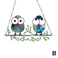 thumbnail image 1 of Stained Cartoon Bird Metal Glass Panel Birds Window Hanging Home Dec U7Q8, 1 of 9