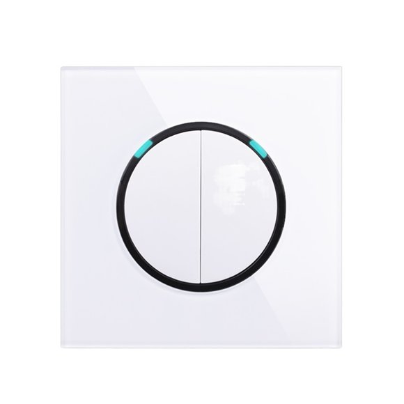 2 Gang 1 Way Random Click Push On / Off Wall Light Switch With LED Indicator Tempered Crystal Glass Panel 16A Grey ,Trusted and Reliable