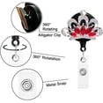 thumbnail image 4 of Retractable ID Badge Holders - Fun Design Clip for Nurses, Teachers, Staff, Security (Crown, Black Red), 4 of 5