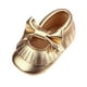 thumbnail image 4 of Zapatos adorables para bebés (niños y niñas) de suave piel nobuk con cordones, lazo, borla y bandas elásticas., 4 of 9