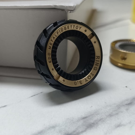 Tire Ring Fidget Toy, Metal magnetic decompression ring, anti-anxiety fingertip spinner ring, a cool gadget for adults, suitable for both men and women