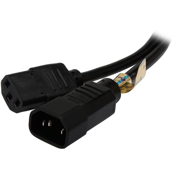 Tripp Lite 3 ft. C14 Male to C13 Female Power Cable, C13 to C14 PDU Style - 10A, 100–250V, 18 AWG, Black