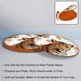 thumbnail image 4 of Leopard 6PCS Round Coasters Set, Microfiber Leather Drink Coasters, 11x11 cm/4.3x4.3 in, and Heat, Furniture and Tabletops, 4 of 6