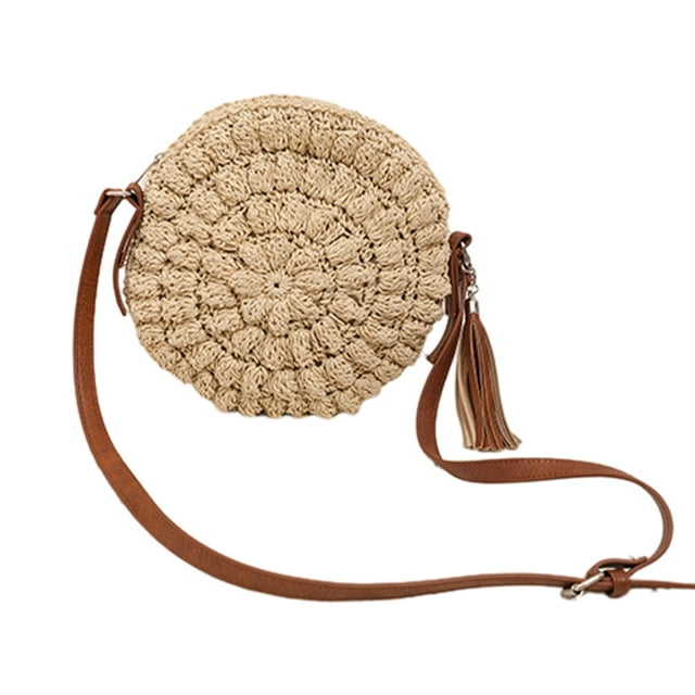 Bolso de paja para mujer, bolso de mano de paja, bolsos de playa de verano, cartera tipo sobre, bolsos tejidos con borlas