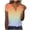 Orange, variant on Tumotour Summer Tops For Women Short Sleeve V Neck Tunic Shirts Casual Gradient Color Loose Fashion Trendy Lightweight Soft Casual Summer Outfits Clothes 2025