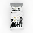 thumbnail image 1 of Nursery Duvet Cover Set, Night Lettering with New Born Happy Chicks in the Eggshell Nesting and Stars, Bedding Set with Shams and Fitted Sheet, 3 Sizes, by Ambesonne, 1 of 3