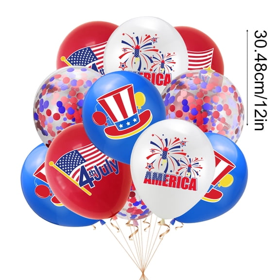 Bwiyojiz Home Decoration Holiday Products 10Pcs Fourth of July Balloons Decorative for Independence Day Celebrations Festive Events, Gifts for Women, Multicolor
