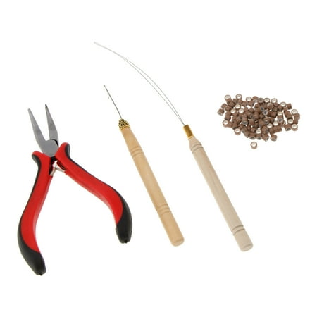 

100 pieces set with pliers and for attaching or removing Brown