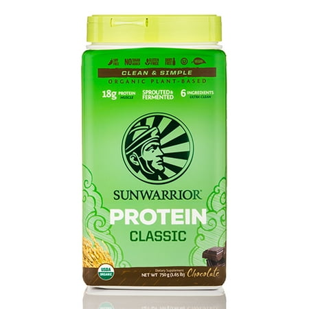 Sunwarrior Classic Raw Brown Rice Protein, Chocolate, 1.7