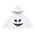 thumbnail image 5 of Disfraz de Halloween para niños pequeños, capa con capucha de fantasma, cubierta con capucha con patrón de fantasma divertido, capa larga, ropa de festival unisex (105-115 cm) Rojo Verde, 5 of 5