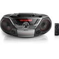 thumbnail image 1 of Philips Boombox portátil Reproductor de CD Bluetooth Radio FM MP3 Mega Bass Reflex Sistema de sonido estéreo con NFC, 12 W, entrada USB, conector para auriculares y pantalla LCD, 1 of 5