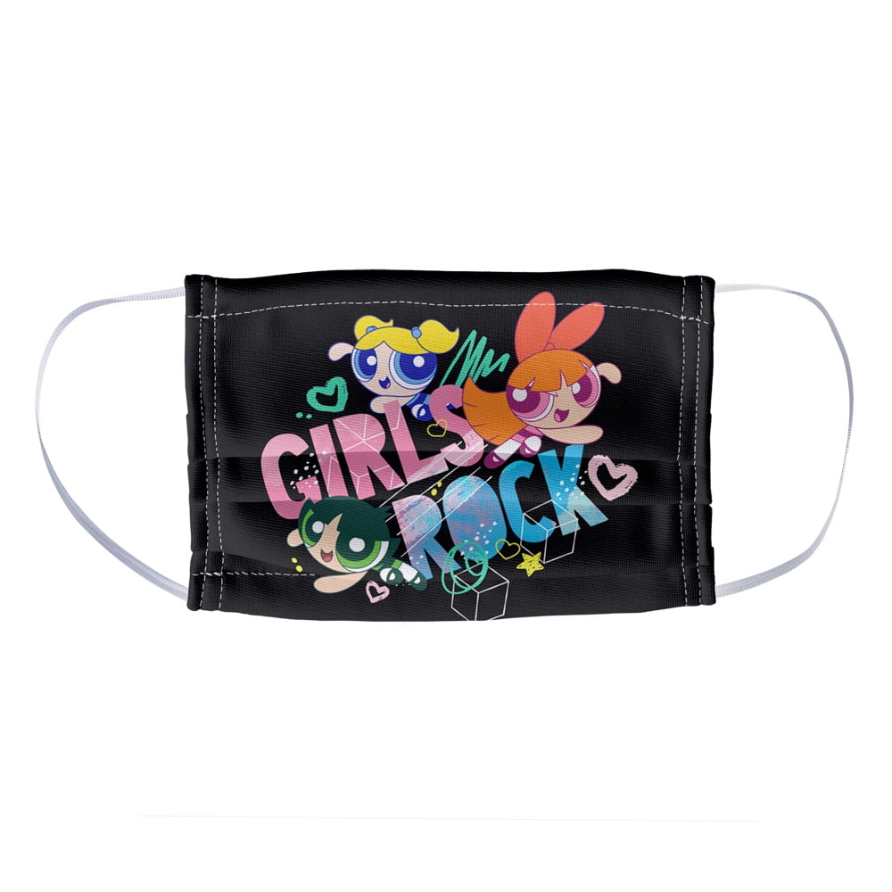 The Powerpuff Girls Girls Rock 1-Ply Reusable Face Mask Covering, Kids