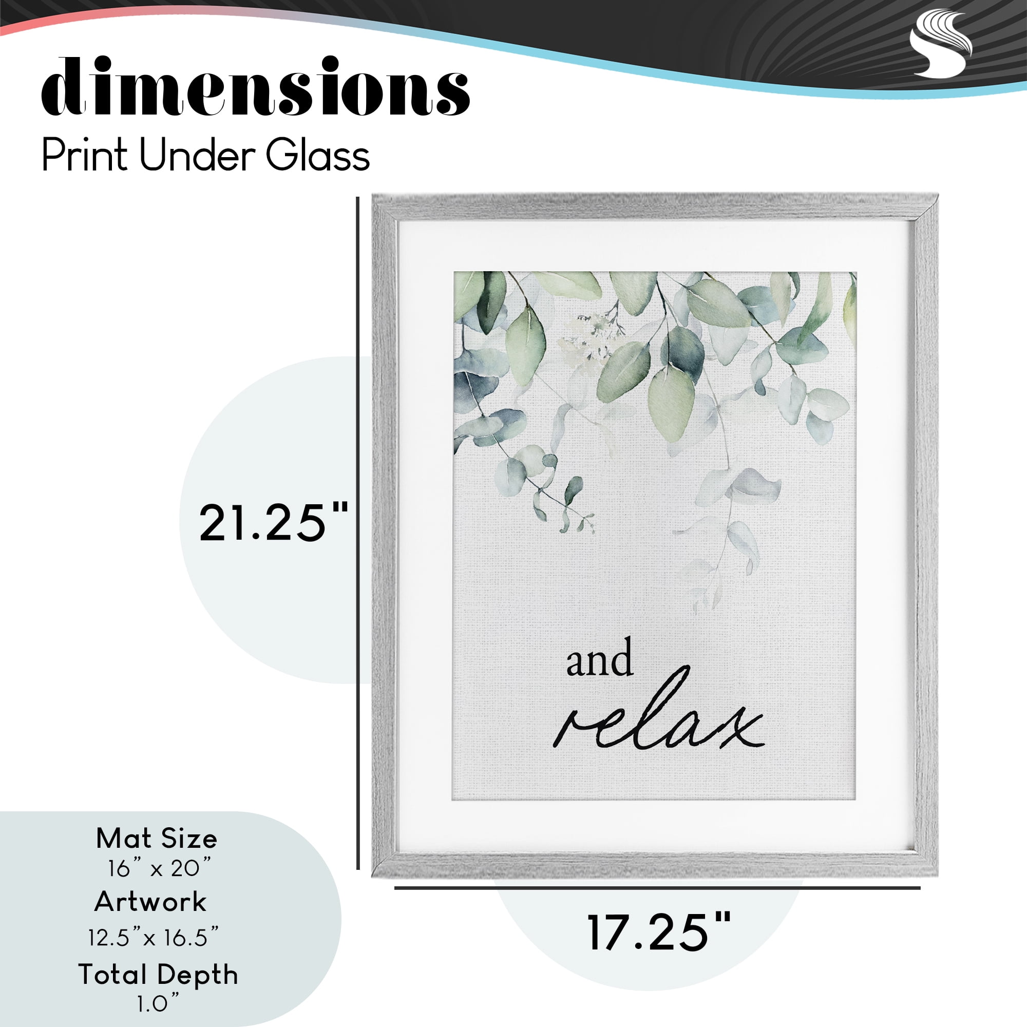 And Relax Minimal Herbs Gray Framed Print Under Glass, design by Lettered and Lined