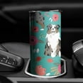 thumbnail image 3 of 20oz Australian Shepherd Floral Skinny Tumblers Stainless Steel Tumbler with Lid and Straw,Vacuum Insulated Double Wall Travel Tumbler Cups with Cleaning Brush for Coffee,Tea, 3 of 6