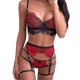 thumbnail image 1 of Conjunto de lencería sexy de encaje para mujer Babydoll Ropa interior Sujetador Tanga Liguero Ropa de dormir, 1 of 3