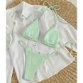 thumbnail image 6 of Womens Bikinis Summer Solid Color Halter Bra With Thongs Two Piece Tankinis Sets Swimsuits Bathing Suits, 6 of 6