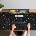 thumbnail image 4 of Long Mouse Pads for Desk,Black White Moon Star Pattern Desk Mats on Top Of Desks, Desk Mouse Pad Extra Large with 3mm Non-Slip Base and Stitched Edge for Gaming,Office,Work,Home 47.3"x23.6", 4 of 6