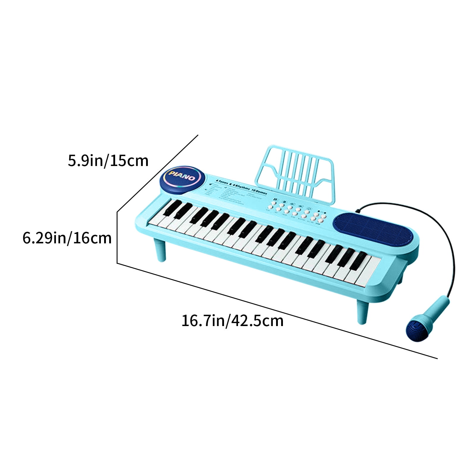 Kids Keyboard Piano With Microphone, 37-Key Electronic Musical Toy, Multifunction Educational Instrument, Sing-Along Music Toy For Boys Girls 3-8, Fun Birthday Gift