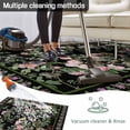 thumbnail image 5 of Black Spring Floral Outdoor Rug for Patio/Deck/Porch, Non-Slip Large Area Rug 6 x 9 Ft, Elegant Pastoral Flowers Birds Watercolor Indoor Outdoor Rugs Washable Area Rugs, Camping Rug Carpet Runner, 5 of 8