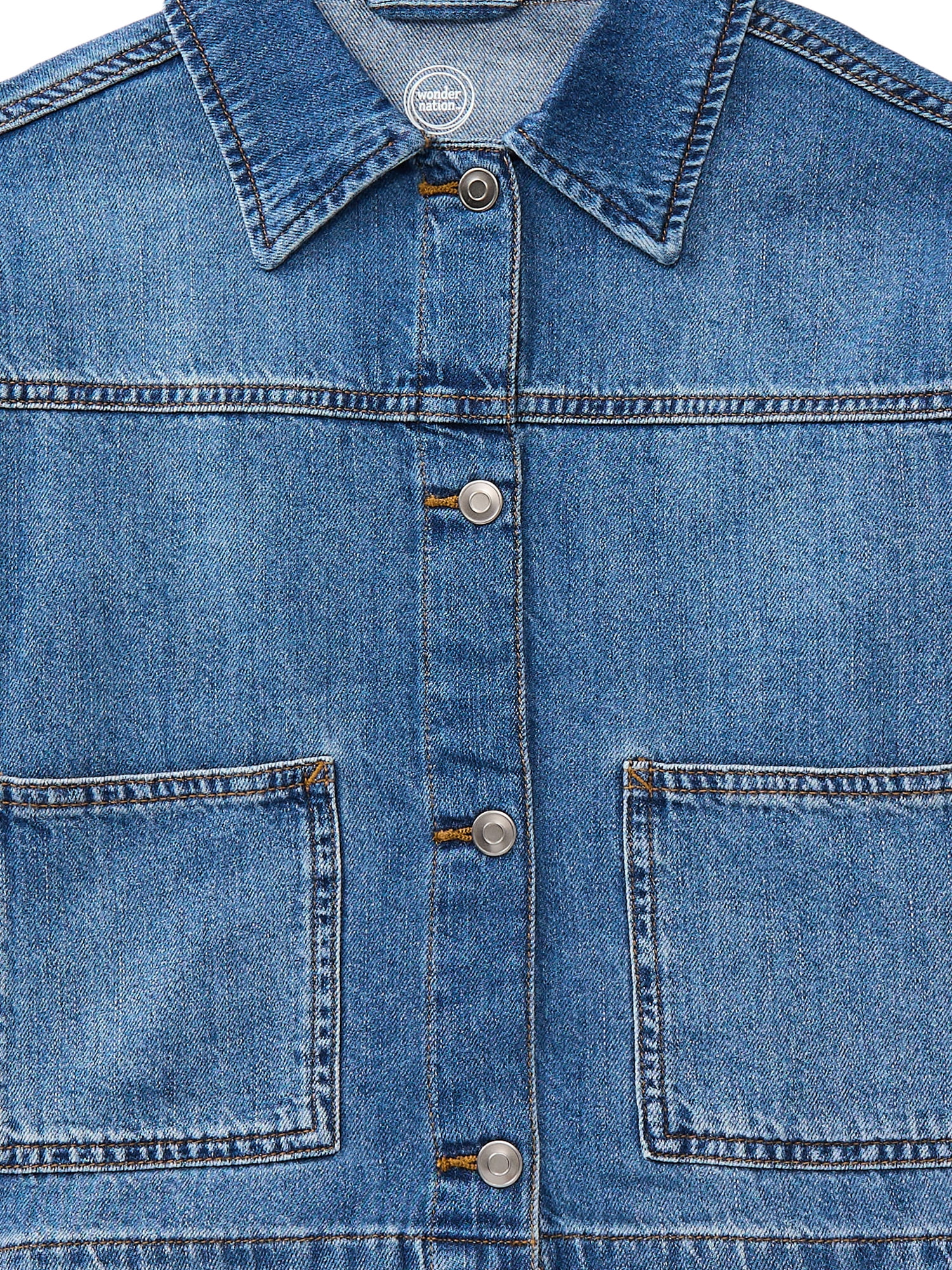 Wonder Nation Girls Denim Trend Jacket, Sizes 4-18 & Plus