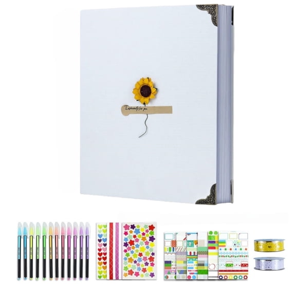 Qianfeng Scrapbook Photo Album Kit, 24 Pcs DIY Photo Album Materials, Record Every Precious Memory