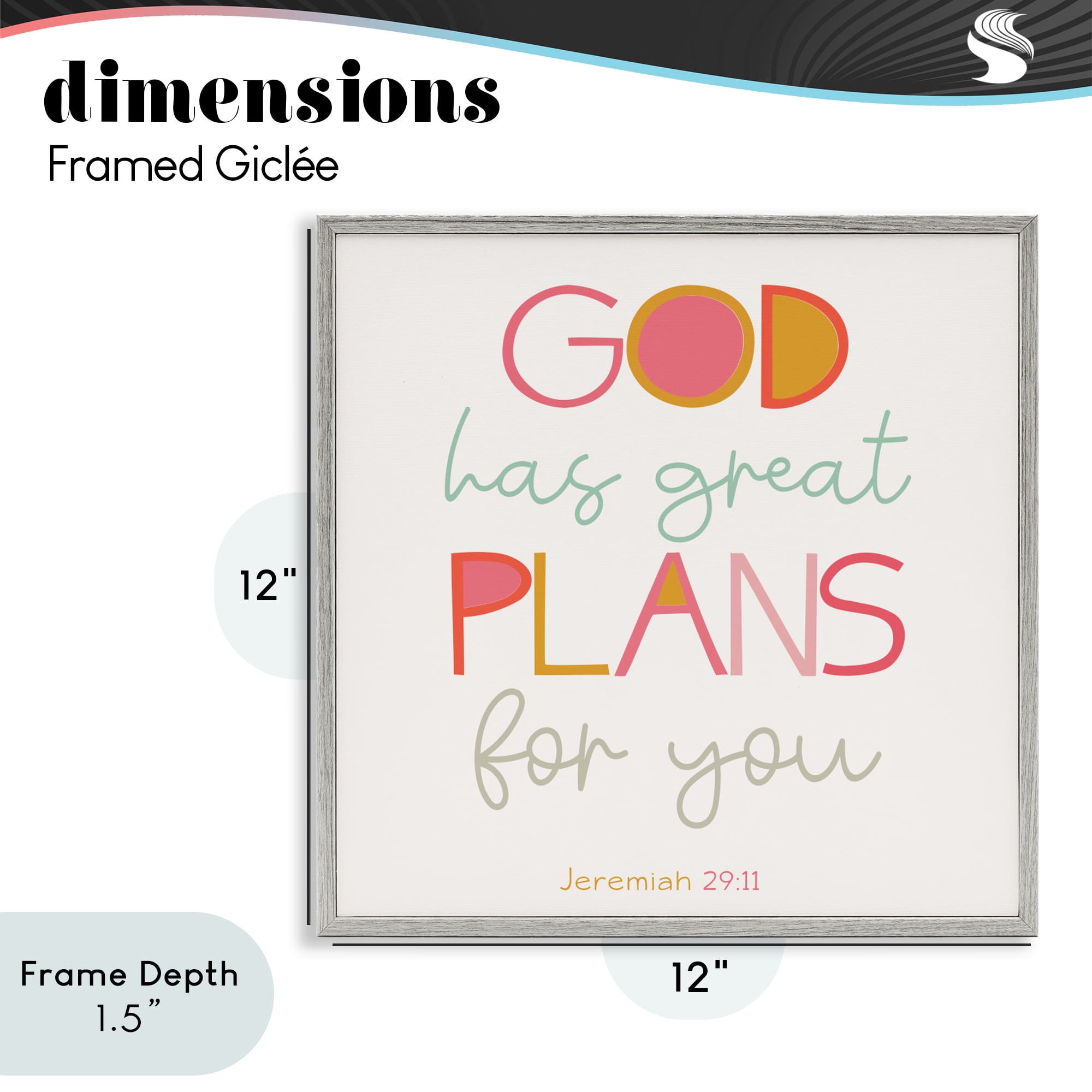 Stupell Industries God's Plans For You Gray Framed Giclee Art, design by SD Graphics Studio