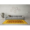 thumbnail image 3 of Ahgly Company Machine Washable Indoor Rectangle Oriental Yellow Industrial Area Rugs, 7' x 9', 3 of 4