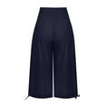 thumbnail image 5 of REALiKUN Shorts for Women Summer Cotton Linen Long Shorts Below The Knee High Waisted Loose Wide Leg Shorts Pants, 5 of 5