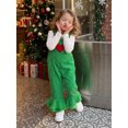 thumbnail image 4 of Cjfdfy Toddler Baby Girls Christmas Overalls Outfit Merry Christmas Embroidery Sleeveless Bell Bottom Romper Kids Cute My First Christmas Fall Winter Outfit  6M-4Y, 4 of 9