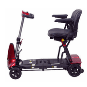 Solax Mobility - Mobie Plus - Folding Travel Scooter - 4-Wheel - Red - PHILLIPS POWER PACKAGE TM - $500 VALUE