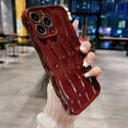 thumbnail image 4 of Water Ripple Pattern Case for iPhone 14 Pro Max Soft TPU Shockproof Camera Protective Back Cover for Women Girl Curly Wave Frame Phone Case for iPhone 14 Pro Max 6.7 Inch Red, 4 of 13
