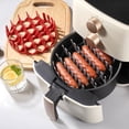 thumbnail image 4 of Silicone Air Fryer Liner with Divider Round Hot Dog Cooking Rack Reusable Insert Heat-resistant Silicone Grill Accessory, 4 of 8