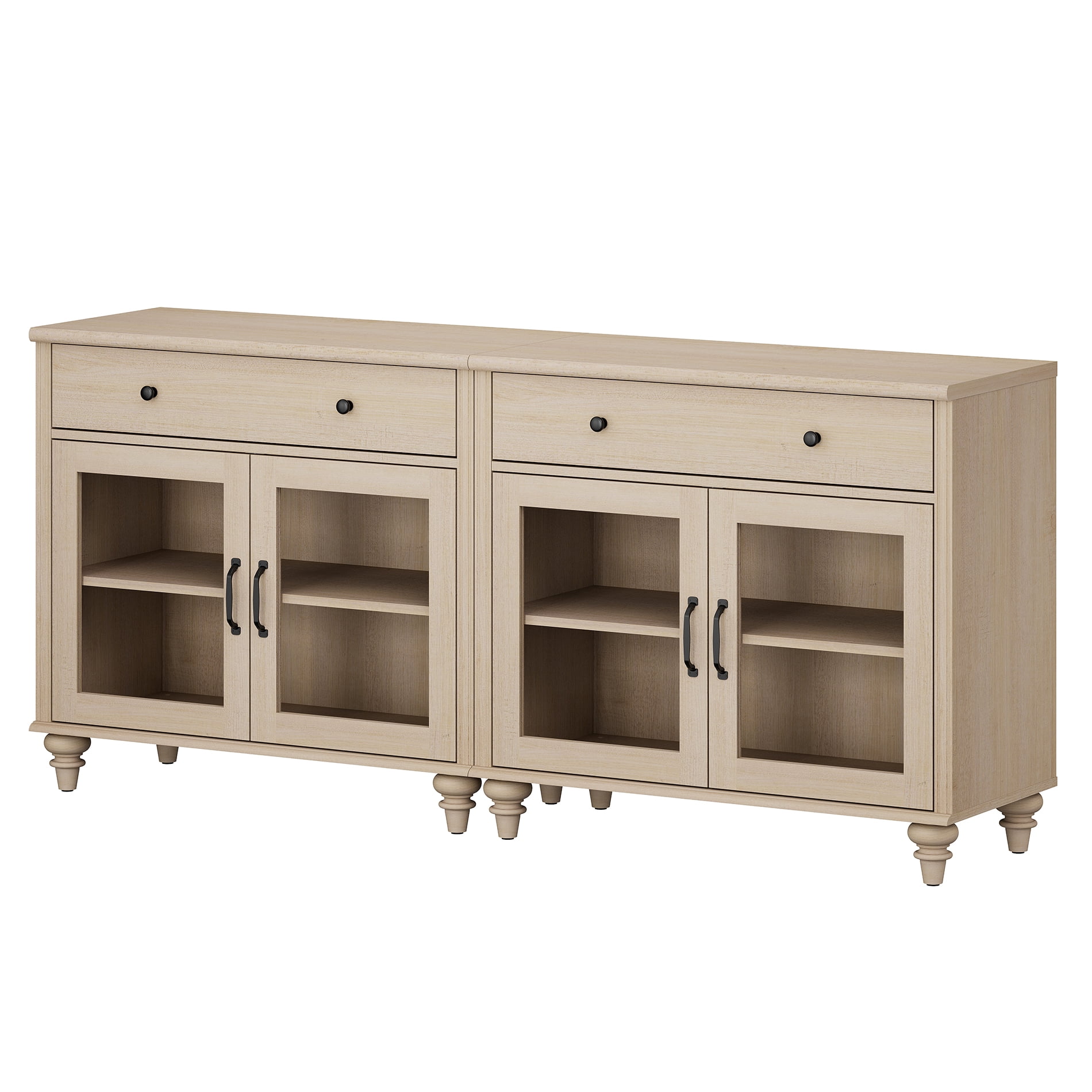 TV Stand For 75 Inch TV Inch TV, 2-In-1 TV Console Table For 43/50/60/75 Inch TV, Entertainment Center With 2 Drawers And 6 Doors, Beige