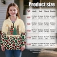 thumbnail image 7 of COEQINE Quarter Zip Sweatshirt for Girls with Collar, Long Sleeve Loose Fit Pullover, Printed Style and Soft Polyester, Machine Washable for 7-8 Years Old, Christmas Tree Leopard Print, 7 of 7