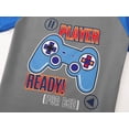 thumbnail image 4 of Beezizac Boys Summer Pajama Set, 3-Piece Gamer PJs‌ - Short Sleeves, Tank Top & Shorts Soft Blue Sleepwear Size 12, 4 of 7