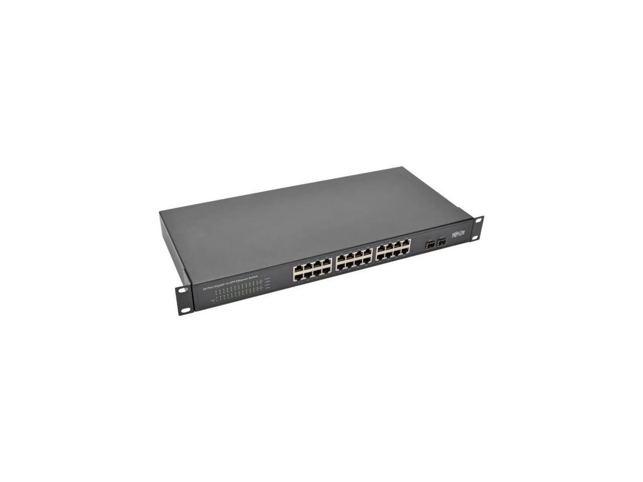Tripp Lite 24-Port Rack-Mount/Desktop Gigabit Ethernet Unmanaged Switch, 10/100/1000 Mbps, 2 Gigabit SFP Ports, Metal Housing, 1URM (NG24) - image 5 of 5