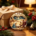 thumbnail image 2 of Nativity Scene Christmas Ornament, Round Acrylic Hanging Ornament, Double-Sided Print Birth of Jesus Scene, Religious Christmas Tree Decor, Faith Holiday Gift, 2 of 6