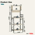 thumbnail image 2 of Bestier 5 Tier Kitchen Baker's Rack, 60.5" Microwave Stand with Hooks, Oak Light, 2 of 6