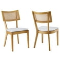 thumbnail image 2 of Caledonia Fabric Upholstered Wood Dining Chair Set of 2 in Natural White, 2 of 10
