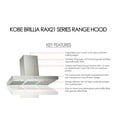 KOBE RAX2130SQBWM1 Brillia 30inch Wall Mount Range Hood, 3Speed