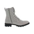 thumbnail image 2 of White Mountain Womens Dashing Faux Suede Quilted Combat & Lace-up Boots, 2 of 3