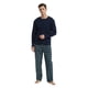thumbnail image 3 of Apparonia Conjuntos de Pijamas para Hombre Ropa de Dormir a Cuadros Camisas y Pantalones de Manga Larga Conjunto de Pijama Ligero y Suave para Hombre con Bolsillos Azul Marino a Cuadros Blanco M, 3 of 6