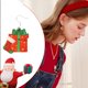 thumbnail image 5 of Fiudx Ofertas del día Nuevos pendientes navideños, pendientes colgantes brillantes de Papá Noel, divertidos pendientes plateados, regalo de Navidad, 5 of 6