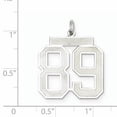 thumbnail image 2 of Sterling Silver Satin Number 89 Charm Pendant, 2 of 2