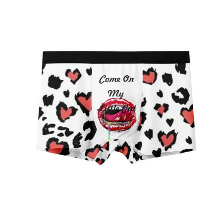 

Men s Mesh Boxer Briefs Cooling Breathable Sports Underwear Unique lip print love Trunks unique gifts for boyfriend Sizes 2XS-6XL