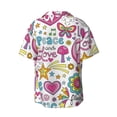 thumbnail image 2 of Gaeub Peace Love and Dove Flower Power Men's Lapel Short Sleeve Shirt, Relaxed Fit Shirt, Soft and Breathable for Outdoors Party Travel - XX-Large, 2 of 7