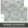 thumbnail image 2 of Outdoor Rug x Outdoor Carpet Reversible Patio Rug for Camping Large Outdoor Plastic Straw Area Rug Portable Geometric Mats for RV Backyard Deck Porch Beach Picnic Teal, 2 of 7