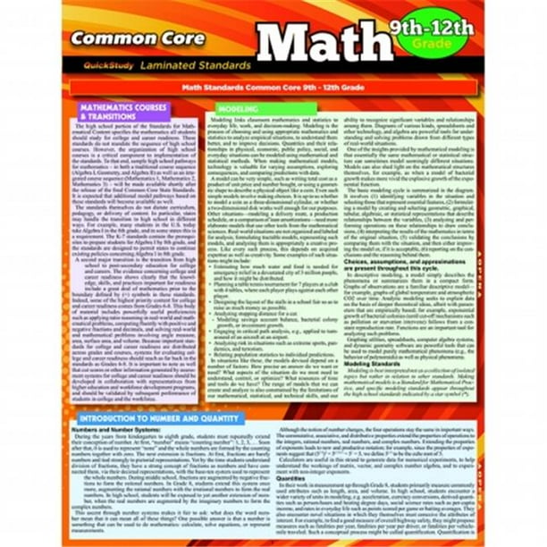 Ccss Math 9th to 12th Grade (Book)