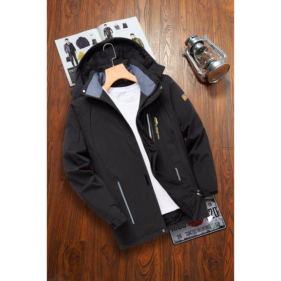 Winter Parka Men Windbreak Plus Thick Warm Windproof Fur Coats Male Military Hooded Anorak Jackets Men's Winter Jackets (black,5XL)